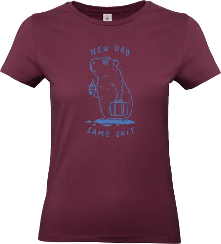 Lazy Morning - capy, capybara, lazy morning, morning coffee, coffee, i hate monday, capy coffee, minimalist - Standard T-Shirt (Women)