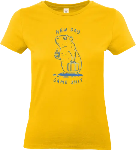 Lazy Morning - capy, capybara, lazy morning, morning coffee, coffee, i hate monday, capy coffee, minimalist - Standard T-Shirt (Women)