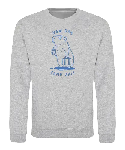 Lazy Morning - capy, capybara, lazy morning, morning coffee, coffee, i hate monday, capy coffee, minimalist - Sweatshirt