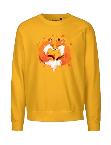 FALLing in love - foxes, fall seaon, orange, cute style, nature, animals, graffiti art style, simple design, cute, love - Fairtrade Sweatshirt