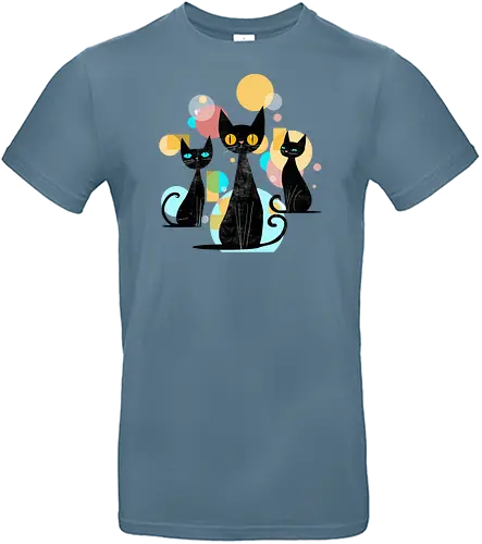 Mid Century Cats - cats, animals, mid century, vintage, retro, cool cats - Standard T-Shirt