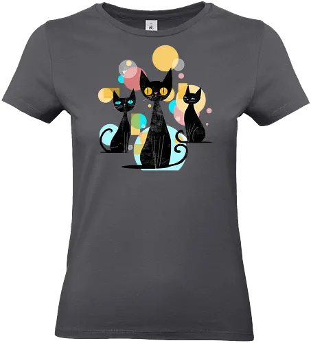 Mid Century Cats - cats, animals, mid century, vintage, retro, cool cats - Standard T-Shirt (Women)