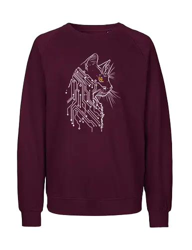 Cat of tomorrow - cat, scifi, science, technology, nature, animals, kittens - Fairtrade Sweatshirt