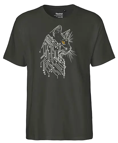 Cat of tomorrow - cat, scifi, science, technology, nature, animals, kittens - Fairtrade T-Shirt