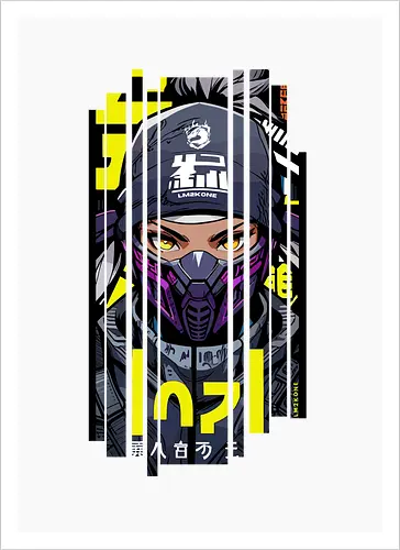 Cyberpunk-Ninja-Mädchen