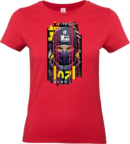 Cyberpunk-Ninja-Mädchen - Anime, Manga, Ninja, Japan, Japanisch, Geek, Cyberpunk, Kanji - Standard T-Shirt (Women)