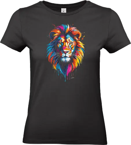 Bunter Löwe - Tiere, Löwe, bunt, Ästhetik, Geek, Farbe, Natur, Tier, Farben, lm2kone, Pop-Art, Farben - Standard T-Shirt (Women)