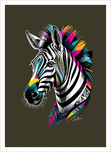 Mehrfarbiges geometrisches Zebra
