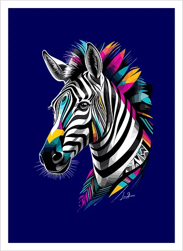 Mehrfarbiges geometrisches Zebra