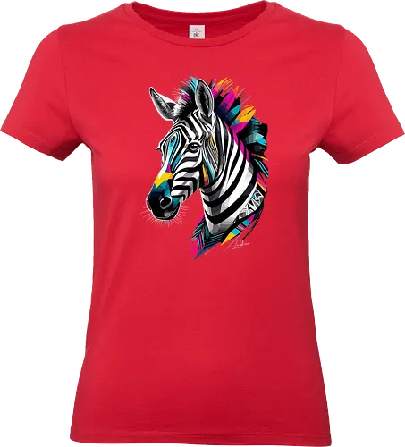 Mehrfarbiges geometrisches Zebra - Tiere, zebra, bunt, Ästhetik, Geek, Farbe, Natur, Tier, Farben, lm2kone, Pop-Art, Farben - Standard T-Shirt (Women)