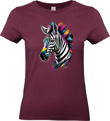 Mehrfarbiges geometrisches Zebra - Tiere, zebra, bunt, Ästhetik, Geek, Farbe, Natur, Tier, Farben, lm2kone, Pop-Art, Farben - Standard T-Shirt (Women)