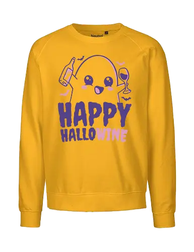 Happy Hallowine - halloween, ghost, cute, wine, drinks, funny, kawaii. - Fairtrade Sweatshirt