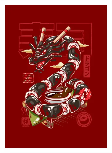 Toller japanischer Sushi-Drache