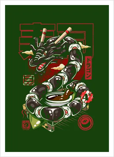 Toller japanischer Sushi-Drache