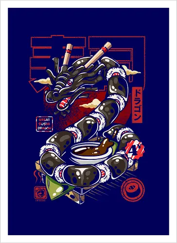 Toller japanischer Sushi-Drache