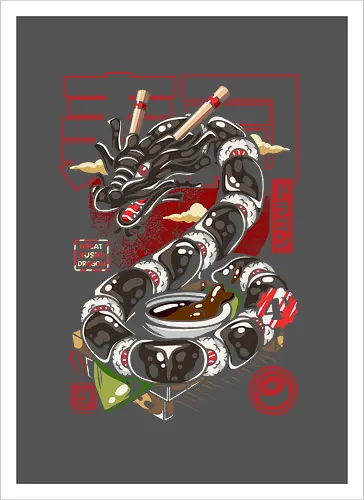 Toller japanischer Sushi-Drache