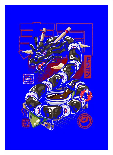 Toller japanischer Sushi-Drache