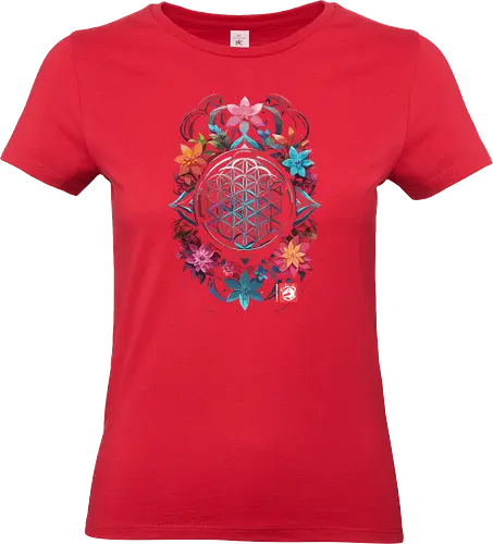 Geometrische Mandala-Blumen - lustig, Zen, Mandala, spirituell, Blumen, Sommer, lustig, cool, lm2kone, Geek, Popart, Natur - Standard T-Shirt (Women)