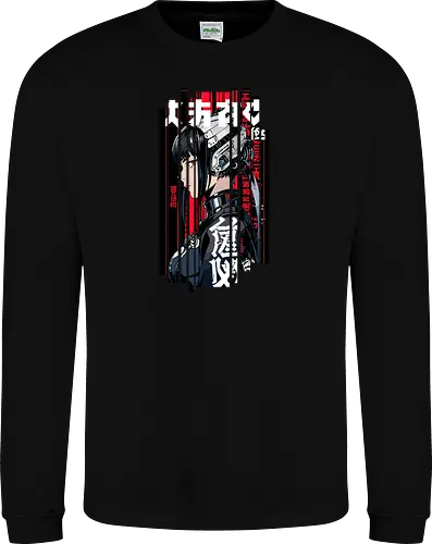 Rote Cyborg-Frau