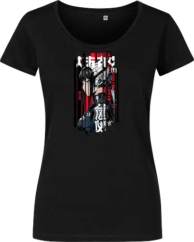 Rote Cyborg-Frau