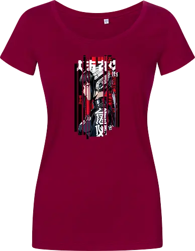 Rote Cyborg-Frau