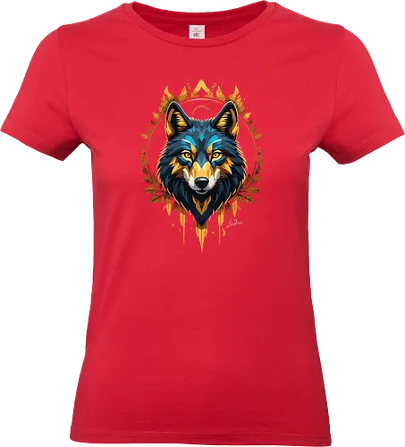 Goldener Wolf Okkultismus - Tiere, Wolf, bunt, Ästhetik, Geek, Farbe, Natur, Tier, Farben, lm2kone, Pop-Art, Farben - Standard T-Shirt (Women)