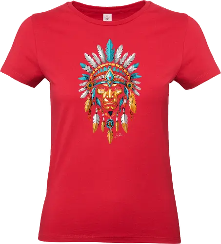 Colorful American Native - wild lebende tiere, indianer, amerika, geek, abstrakt, tribal, lm2kone, cool, natur, draußen, wild - Standard T-Shirt (Women)