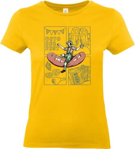 Octoberfest  - octoberfest, drink, beer, festival, lederhosen, pretzel, party, sausage, accordion - Standard T-Shirt (Women)