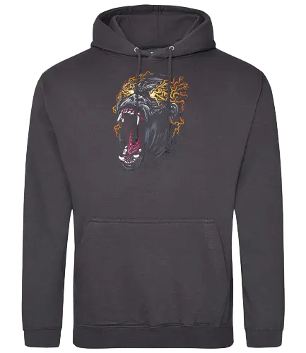 Angry Gorilla Tattoo - aesthetic, aggressive, angry, gorilla, tattoo, animal, ape, beast, black, gorilla, bodybuilding, chimp, cool, danger, gift, face, warrior, gorillas, head, kawaii, majestic, monkey, monster, power, scary, spiritual, wild, illustronii - Standard Hoodie