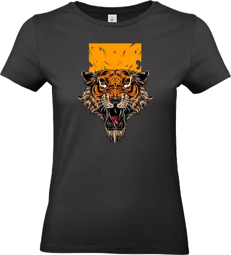 Angry Japanese Tiger Tattoo Tora - aesthetic, aggressive, angry, animal, anime, beast, big cat, gift, japan, japanese, japanese art, style, tattoo, kawaii, majestic, monster, mythology, power, samurai, scary, spiritual, tiger, tiger face, tiger warrior, tigers, tora, traditional, warrior, wild cat, Illustronii - Standard T-Shirt (Women)