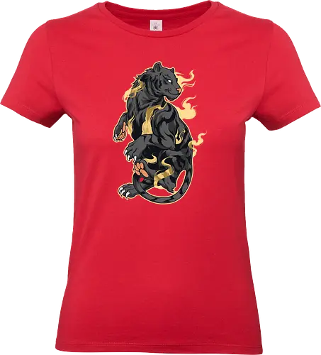 Black Tiger Tora Tattoo - aesthetic, aggressive, angry, animal, anime, black tiger, beast, big cat, gift, japan, japanese, japanese art, style, tattoo, kawaii, majestic, monster, mythology, power, samurai, scary, spiritual, tiger, tiger face, tiger warrior, tigers, tora, traditional, warrior, wild cat, Illustronii - Standard T-Shirt (Women)