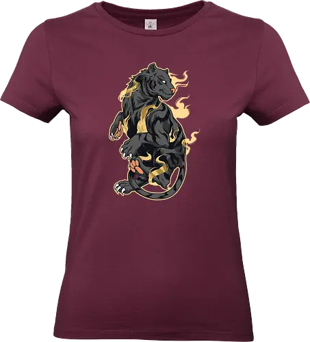 Black Tiger Tora Tattoo - aesthetic, aggressive, angry, animal, anime, black tiger, beast, big cat, gift, japan, japanese, japanese art, style, tattoo, kawaii, majestic, monster, mythology, power, samurai, scary, spiritual, tiger, tiger face, tiger warrior, tigers, tora, traditional, warrior, wild cat, Illustronii - Standard T-Shirt (Women)