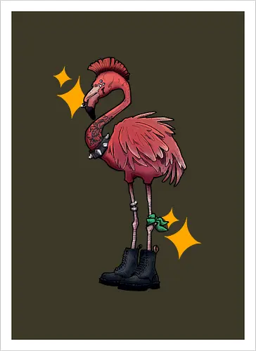 American Pink Punk Flamingo