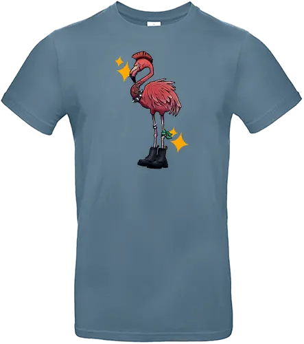 American Pink Punk Flamingo - adorable, punk, rock, metal music, american, flamingo, animal, beach, summer, tattoo, flamingos, kawaii, nature, pink, pink flamingo, plants, positive, vibes, tropical, unique, wildlife, gift, illustronii, beautiful, bird, cute, exotic - Standard T-Shirt