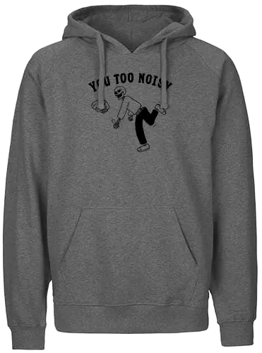 You Too Noisy - brain, overthinking, overthink, mental health, anxiety, skull, skeleton, happiness - Fairtrade Hoodie