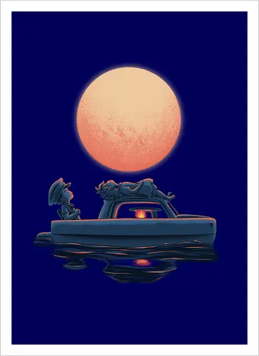 Boat Under The Moon