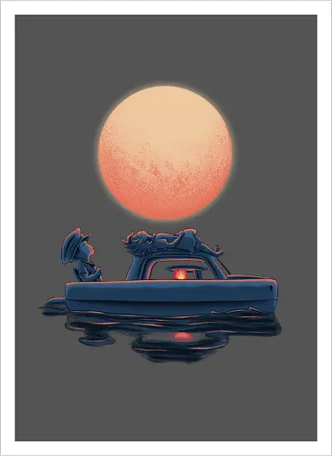 Boat Under The Moon