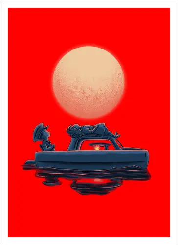 Boat Under The Moon