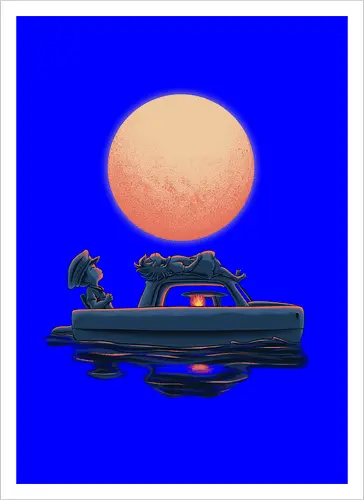 Boat Under The Moon