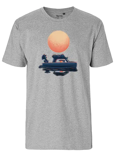 Boat Under The Moon - Ponyo, Sosuke, Boat, Moon - Fairtrade T-Shirt