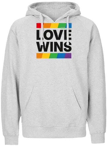 LOVE WINS - schwarz - Fairtrade Hoodie