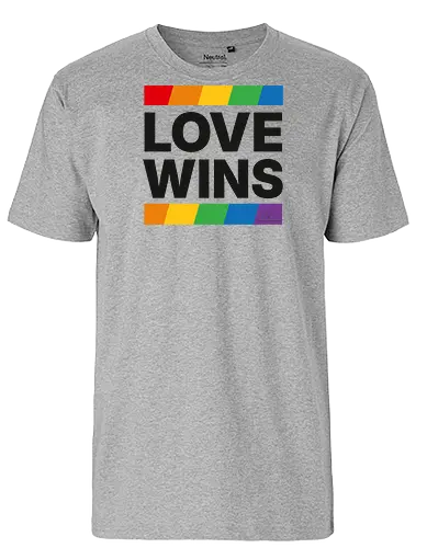 LOVE WINS - schwarz - Fairtrade T-Shirt