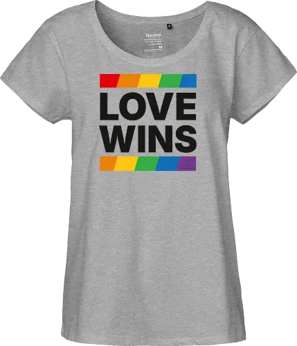 LOVE WINS - schwarz - Fairtrade Girl Shirt