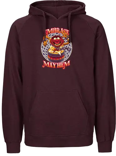 Embrace Mayhem - puppet, Animal, Drummer, Mayhem - Fairtrade Hoodie