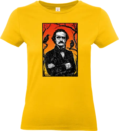The Poet - Edgar Allan Poe, Poe, ravens, nevermore, litterature, romantism, halloween, spooky - Standard T-Shirt (Women)