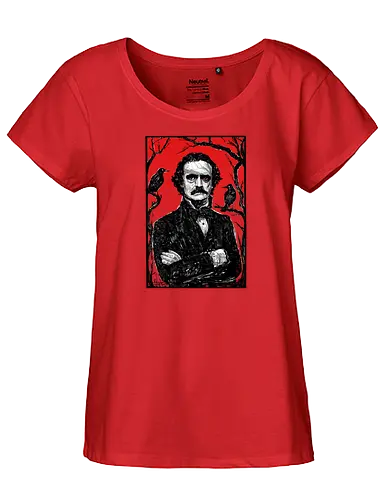 The Poet - Edgar Allan Poe, Poe, ravens, nevermore, litterature, romantism, halloween, spooky - Fairtrade Girl Shirt