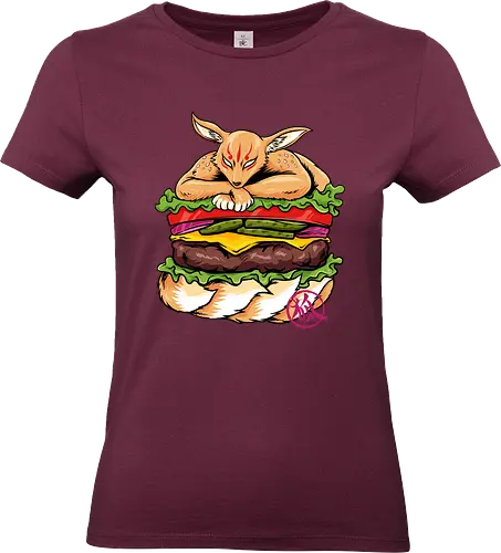 japanese burger  - fox, animal, food, burger, fastfood, ninetails, japanese - Standard T-Shirt (Women)