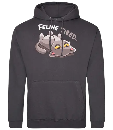 Feline Tired - cat, tired cat, tired catto, crazy cat lady, cat meme, feline tired, feline, tired, katze, müde katze, müde katze, verrückte katze dame, katze meme, katze müde, katze, müde - Standard Hoodie