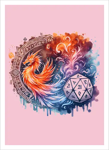 Watercolor Dragon Dice