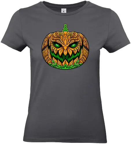 wild orange - halloween, pumpkin, scary, creepy, fruit, horror - Standard T-Shirt (Women)